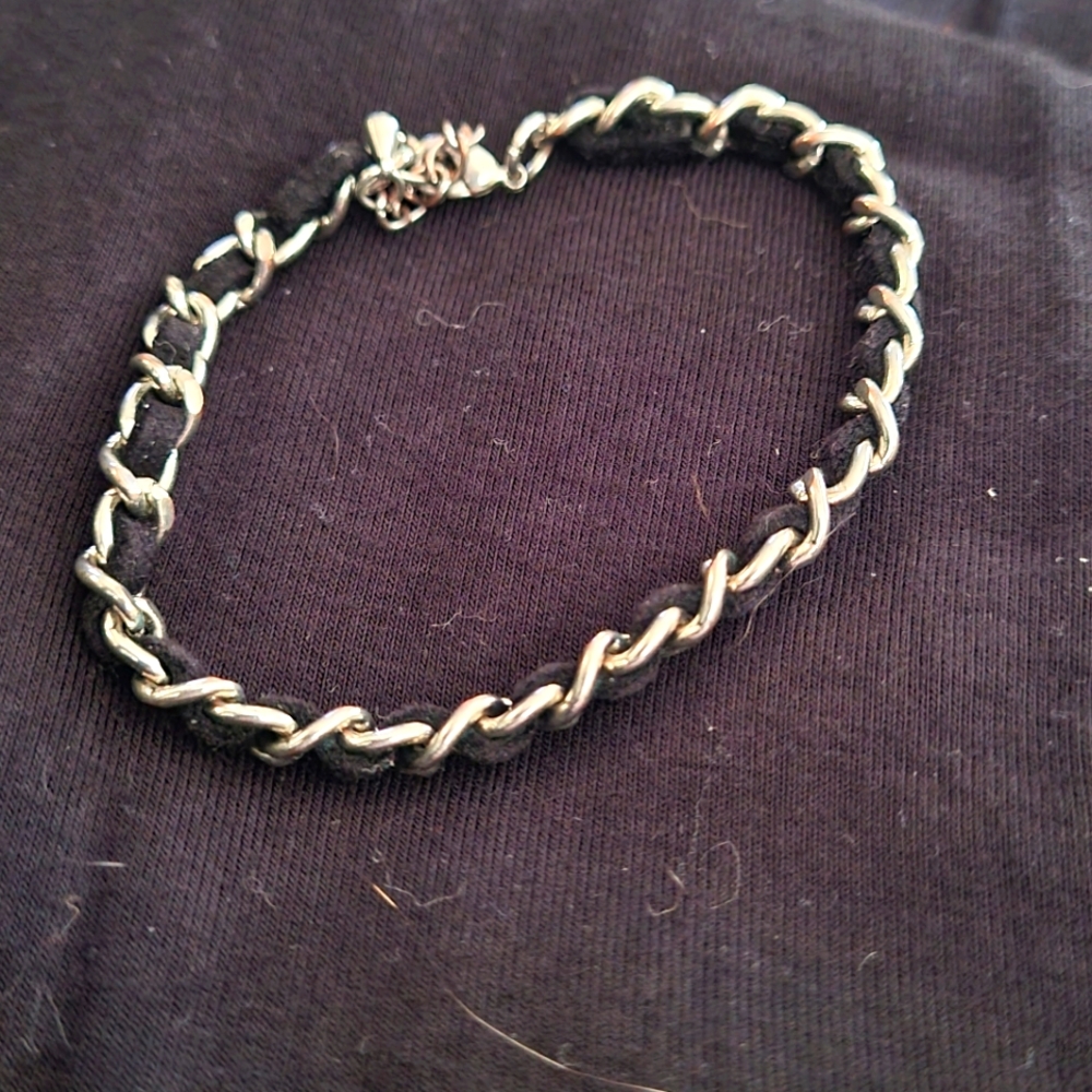 Silver and Black Chain Bracelet